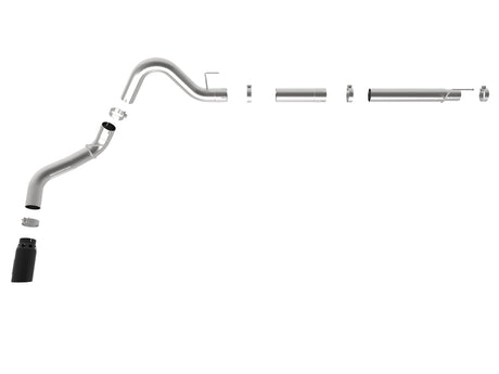 aFe Large Bore-HD 4 po 409 SS DPF-Échappement arrière 18-19 Ford F-150 V6-3.0L (td) avec embout noir