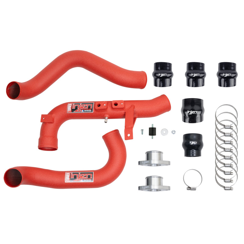 Kit de tuyaux de refroidisseur intermédiaire en aluminium Injen 22-23 pour Honda/Acura Civic/Si/Integra 1,5 L Turbo - Rouge froissé