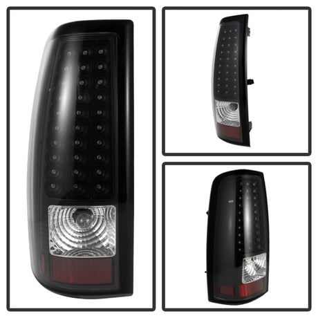Feux arrière à LED Xtune 03-06 Silverado 1500/2500 (ne s'adaptent pas au Stepside) Noir ALT-ON-CS03-LED-BK