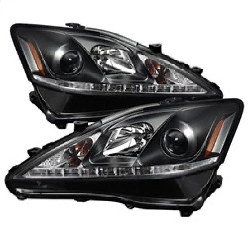 Phares de projecteur Spyder Lexus IS 250/350 2006-2010 DRL Noir PRO-YD-LIS06-DRL-BK