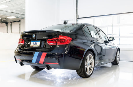 Échappement arrière AWE Tuning BMW F3X 340i Touring Edition - Embouts chromés argentés (102 mm)