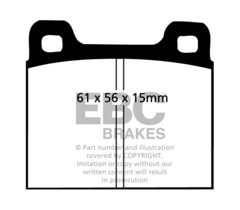 EBC 64-69 Porsche 911 2.0 (étrier M) (rotor avant solide) Plaquettes de frein avant Yellowstuff