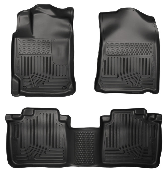 Revêtements de sol avant et 2e siège noirs Husky Liners 13 pour Lexus ES300h / ES350 Weatherbeater