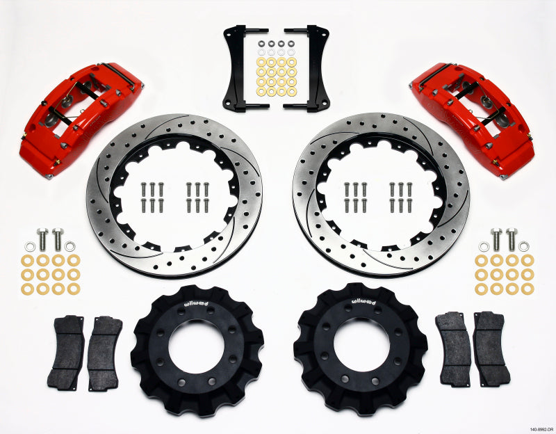 Kit avant Wilwood TC6R 16,00 po percé rouge 1999-2014 GM Truck/SUV 1500