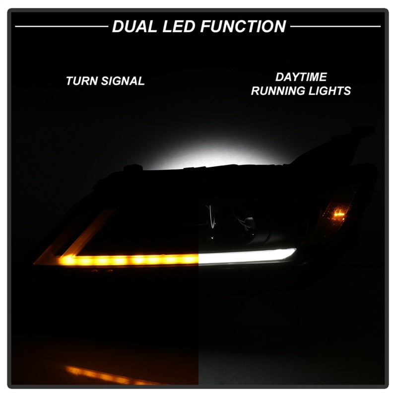 Phares halogènes DRL Proj xTune 14-18 pour Chevy Impala (sauf Limited) - Noir (PRO-JH-CIM15-LB-BK)