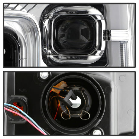 Spyder 17-18 Ford F250/F350/F450 Modèle halogène uniquement - Barre lumineuse blanche - Chrome - PRO-YD-FS17HALSI-C