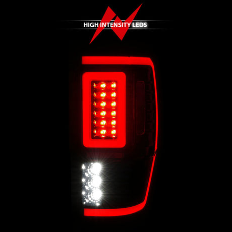 Feux arrière à LED ANZO 19-22 Ford Ranger avec signal séquentiel de barre lumineuse, boîtier noir/lentille fumée