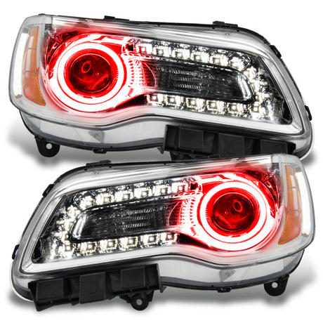 Phares à LED Halo non HID Oracle 11-14 Chrysler 300C avec boîtier chromé - Rouge VOIR LA GARANTIE