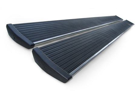 Kit complet de bandes de finition argentées PowerStep 79 pouces d'AMP Research avec extrusions