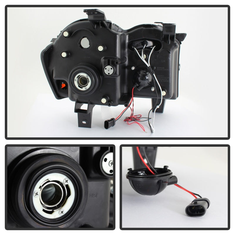 Phares de projecteur Spyder Jeep Grand Cherokee 05-07 LED Halo LED Blk Smke PRO-YD-JGC05-HL-BSM