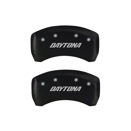 Couvre-étriers MGP 4 gravés avant et arrière finition rouge Daytona argent ch