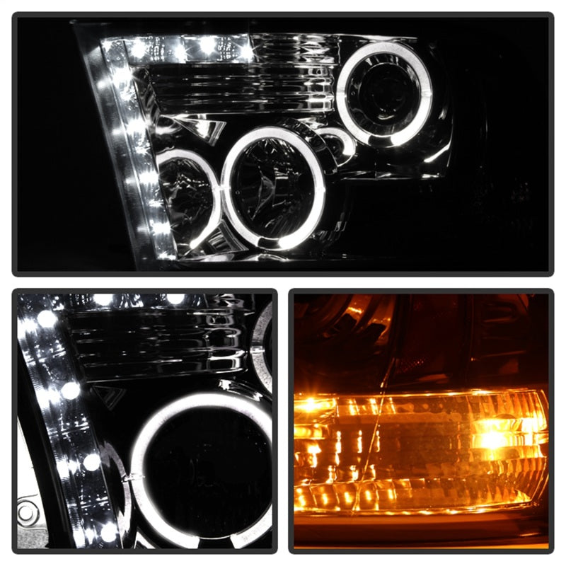 Phares de projecteur Spyder Dodge Ram 1500 09-14 10-14 Halogène- LED Halo LED- Fumée PRO-YD-DR09-HL-SM