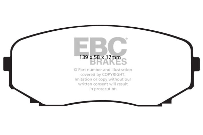 Plaquettes de frein avant EBC Greenstuff pour Ford Edge 2.0 Turbo 11-14