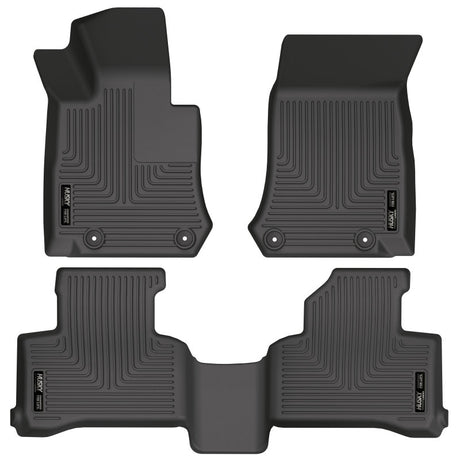 Revêtements de sol avant et 2e siège noirs Husky Liners 17-22 Mercedes-Benz GLC300 Weatherbeater