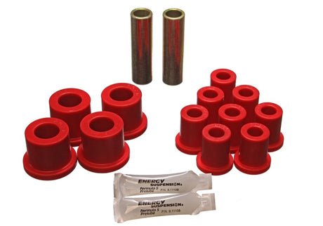 Ensemble de bagues de ressort à lames arrière rouges Energy Suspension 70-72 Dodge Charger (avec œillet principal de 1-1/2 po)