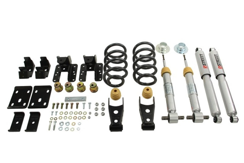 Belltech 14-17 Silver/Sierra Ext &amp; Crew Cab 2wd 1 ou 2 po F/4 po R Drop avec kits d'abaissement d'amortisseurs SP