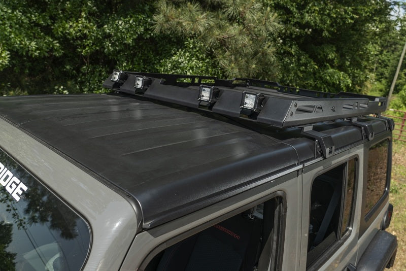 Galerie de toit Rugged Ridge avec panier pour Jeep Wrangler JL 4 portes à toit rigide 18-20