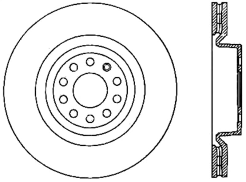 Disque de frein avant droit fendu et percé StopTech 06-18 Audi A3 SportStop Cryo