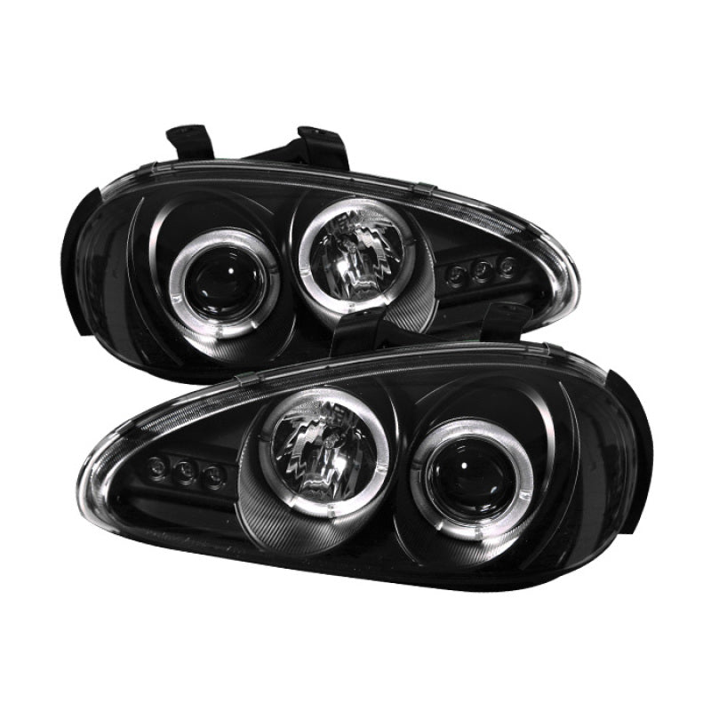 Phares de projecteur Spyder Mazda MX3 92-96 LED Halo LED Noir Haut H1 Bas H1 PRO-YD-MMX392-HL-BK