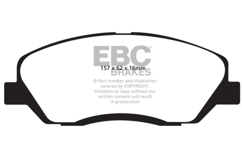 Plaquettes de frein avant EBC pour Hyundai Santa Fe (DM) 3.3L Ultimax2 2017-2018