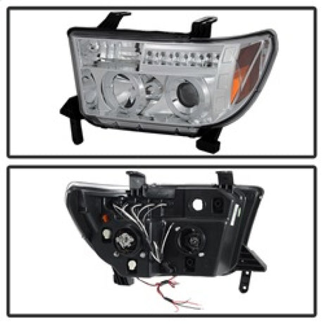 Phares de projecteur Spyder Toyota Tundra 07-13 LED Halo LED Chrm PRO-YD-TTU07-HL-C