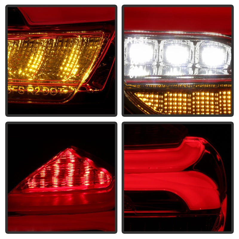 Feux arrière à LED Spyder 15-17 Ford Focus Hatch avec clignotant/marche arrière - Clr rouge (ALT-YD-FF155D-LED-RC)