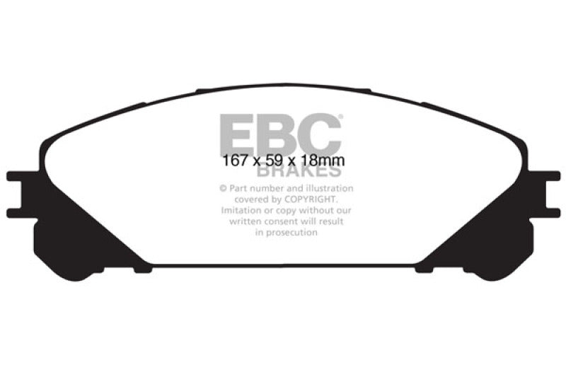 Plaquettes de frein avant extra-robustes EBC 10+ Lexus RX350 3.5 (Japon)