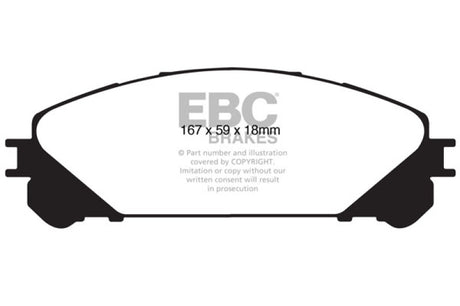 Plaquettes de frein avant EBC 15+ Lexus NX200t 2.0 Turbo Yellowstuff