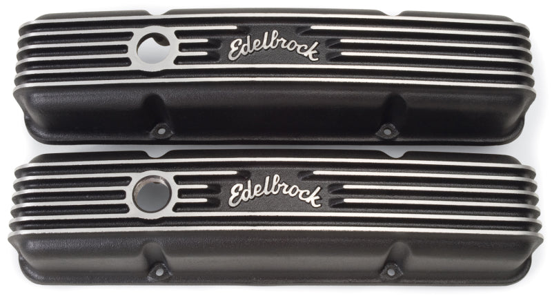 Couvercle de soupape Edelbrock Classic Series Chevrolet 1959-1986 262-400 CI V8 Noir