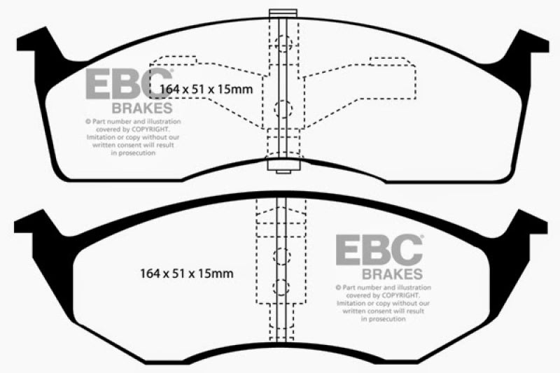 Plaquettes de frein avant EBC 95-97 Chrysler Concorde 3.3 Greenstuff