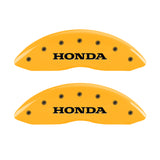 MGP 4 Caliper Covers Engraved Front & Rear Honda Yellow finish black ch