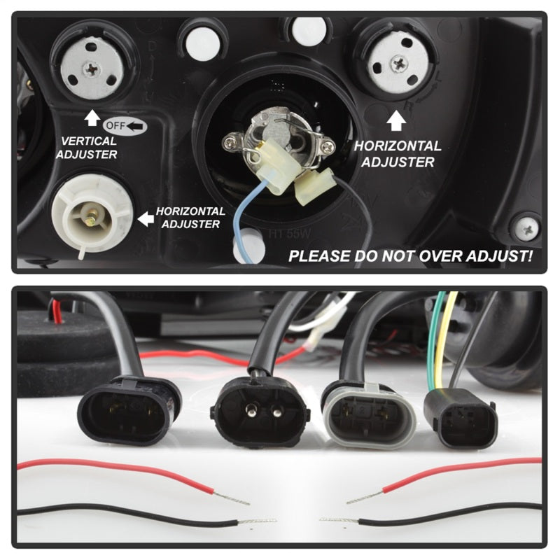 Phares de projecteur Spyder BMW Z3 96-02 LED Halo Chrome High H1 Low H1 PRO-YD-BMWZ396-HL-C