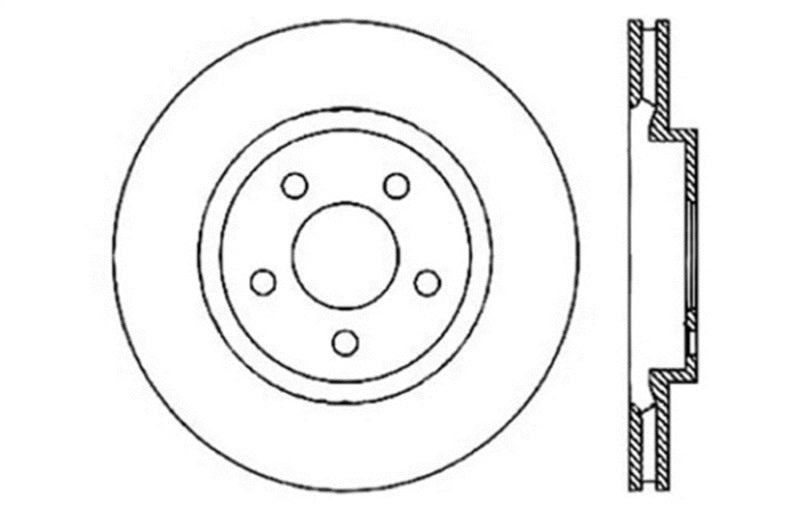 Rotor arrière droit rainuré et percé StopTech 05-09 Chrysler 300 (5,7 L V8 sauf SRT-8)