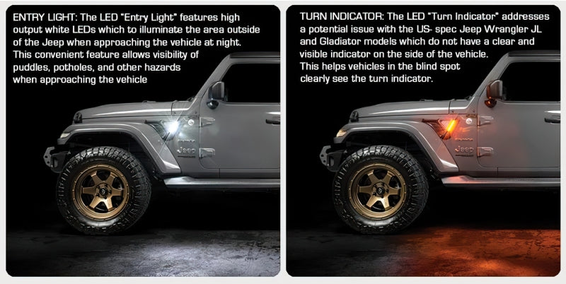 Système LED Oracle Sidetrack pour Jeep Wrangler JL/Gladiator JT VOIR LA GARANTIE