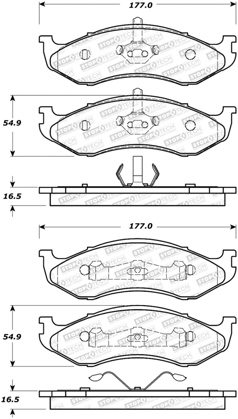 Plaquettes de frein avant StopTech 92-01 Jeep Cherokee Street Performance