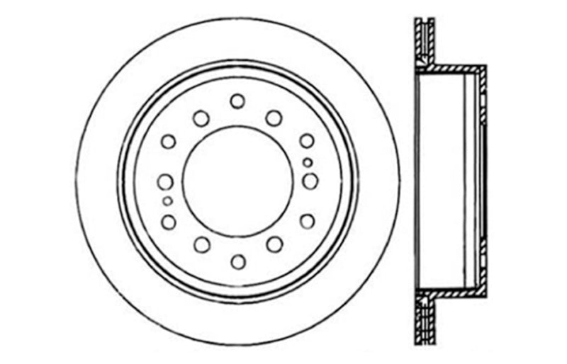 Rotor arrière gauche percé et fendu StopTech Power Slot 03-09 Toyota 4 Runner / 03-09 Lexus GX470