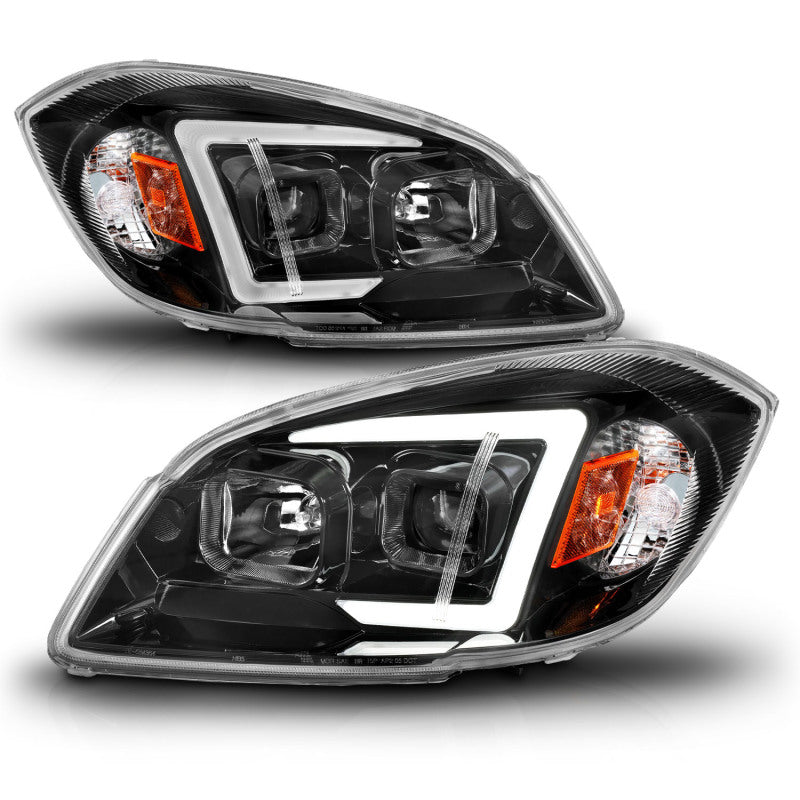Phares de projecteur à LED ANZO 05-10 Chevrolet Cobalt / 07-10 Pontiac G5 avec boîtier noir Seq