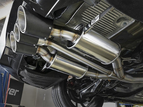 Échappement à double sortie Catback aFe POWER Takeda 2-1/2 po à 2-1/4 po 304SS 17+ Honda Civic Type R avec embouts CF