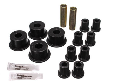 Ensemble de bagues de ressort à lames arrière noires Energy Suspension 65-72 Dodge Charger (avec œillet principal de 2 pouces)