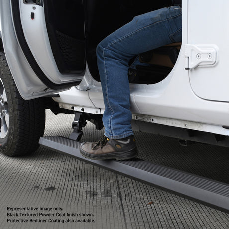 Kit de marchepieds électriques Go Rhino 18-23 Jeep Wrangler 2 portes E-BOARD E1 (sans perçage) - Tex. Blk