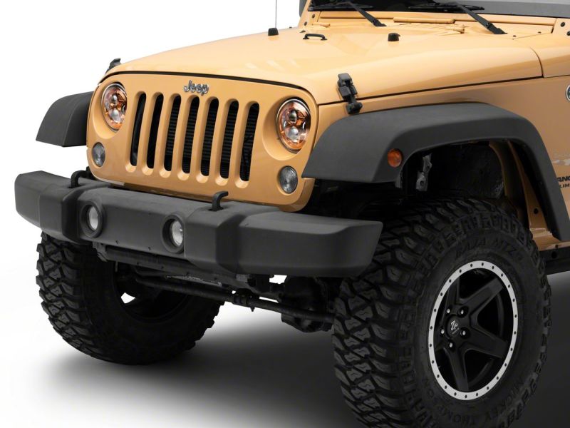 Phares à DEL Raxiom 07-18 Jeep Wrangler JK 7 pouces Boîtier orange - Lentille transparente