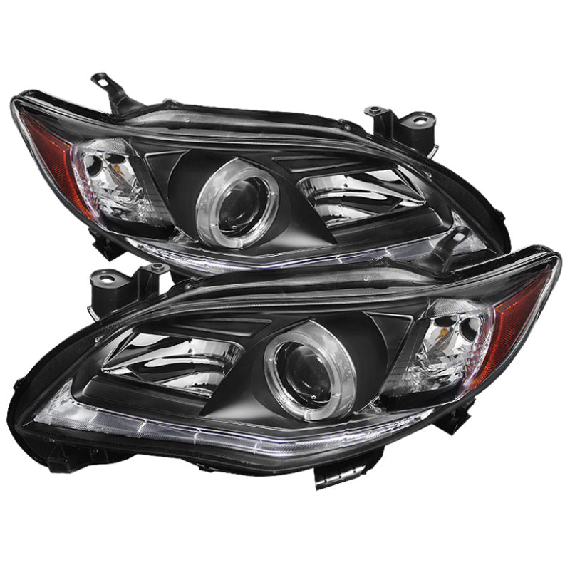 Phares de projecteur Spyder Toyota Corolla 11-13 Modèle halogène uniquement - DRL LED Blk PRO-YD-TC11-DRL-BK