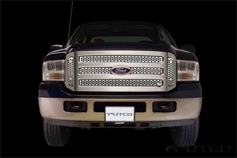 Putco 05-07 Ford SuperDuty - Grilles d'aération latérales perforées en acier inoxydable incluses