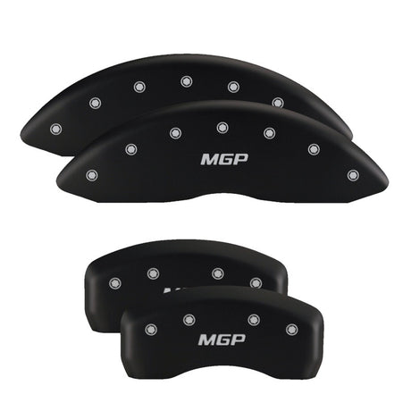 Couvre-étriers MGP 4 gravés à l'avant, logo Honda gravé à l'arrière, finition noire, argent ch
