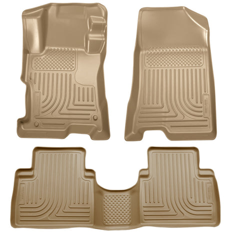 Revêtements de sol Husky Liners 08-12 Honda Accord (4DR) WeatherBeater Combo Tan (une pièce pour la 2e rangée)