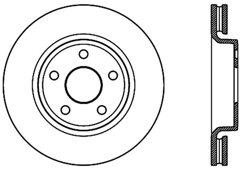 Disque de frein avant gauche StopTech à fentes sport 11-17 Jeep Grand Cherokee (sauf SRT8)