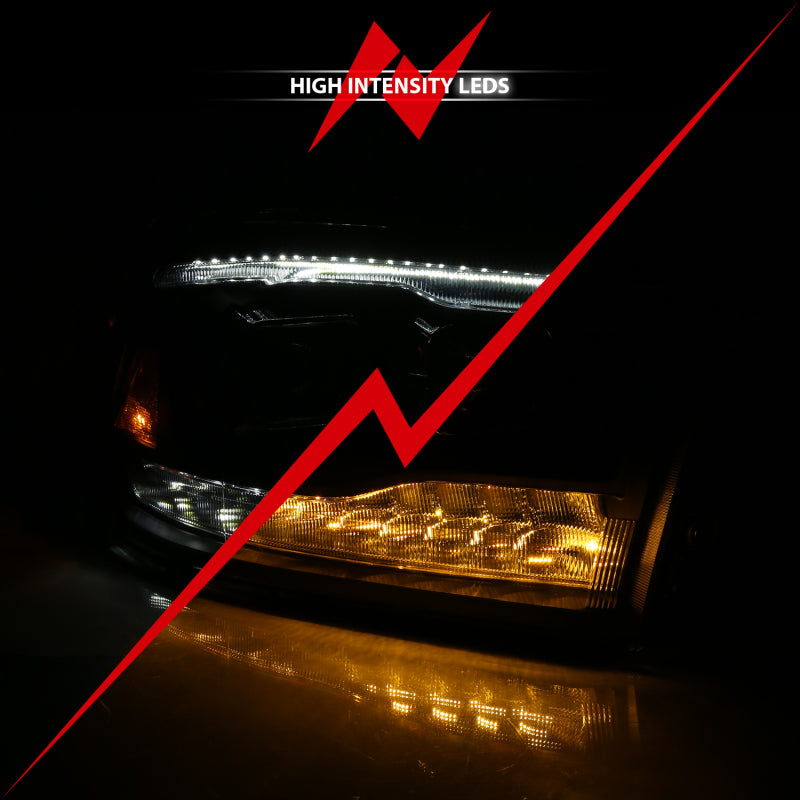 ANZO 2009-2018 Dodge Ram 1500 Projecteur HL Switchback Noir Ambre