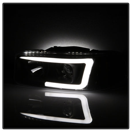 Phares de projecteur Spyder GMC Sierra 1500/2500/3500 99-06 V2 - DRL - Noir PRO-YD-CDE00V2-LB-BK