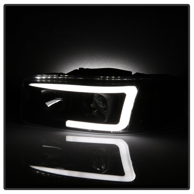 Phares de projecteur Spyder GMC Sierra 1500/2500/3500 99-06 V2 - DRL - Noir PRO-YD-CDE00V2-LB-BK