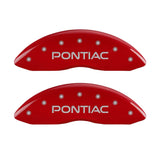Couvre-étriers MGP 4 gravés avant Pontiac arrière Arrow Red Finish Silver Char 04 Pontiac Bonneville